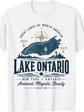Lake Ontario Lake America Retro Style  T-Shirt